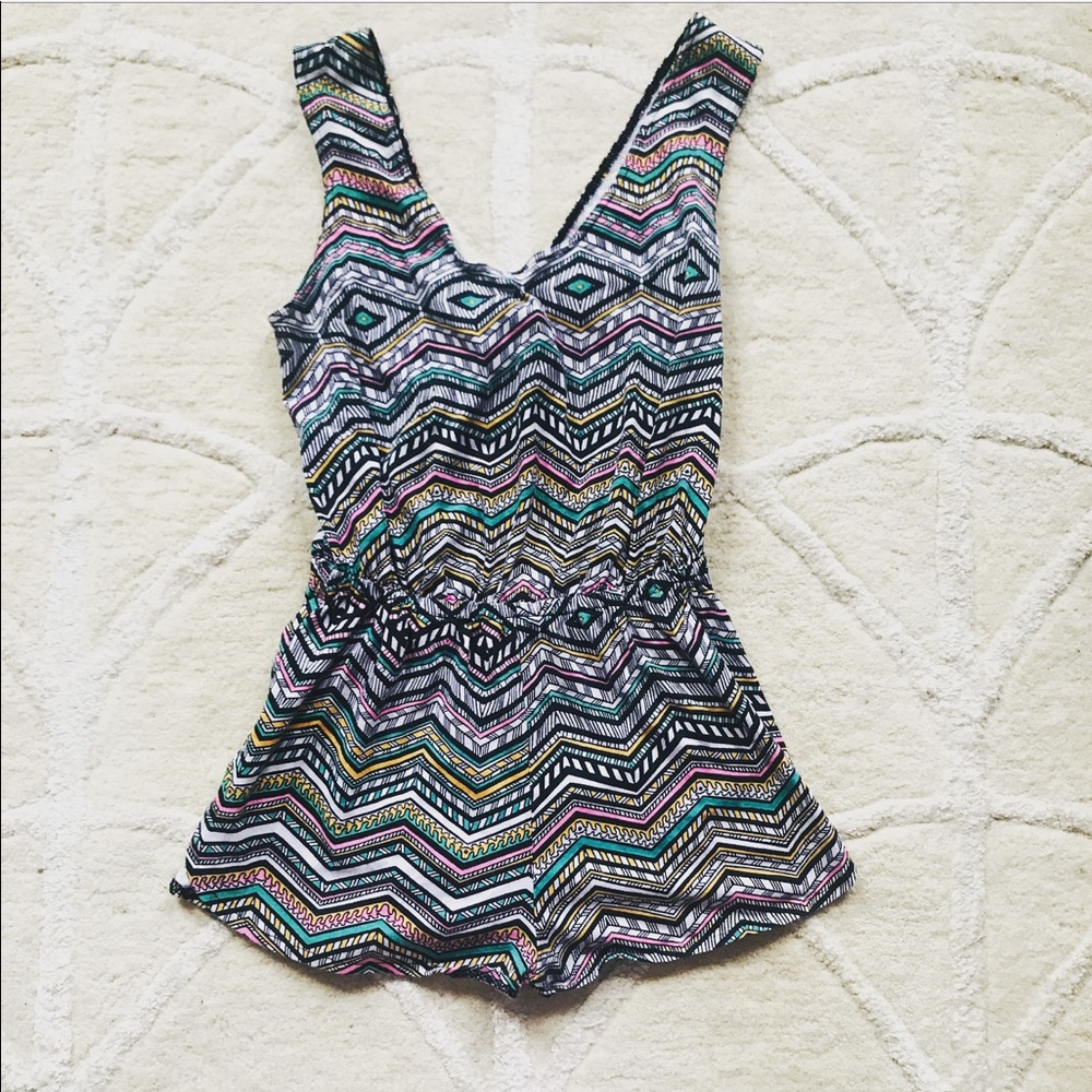 Xhilaration Colorful Aztec Print Romper Size Small